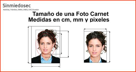 Foto Tamaño Carnet Medidas Ecuador cm mm pixeles