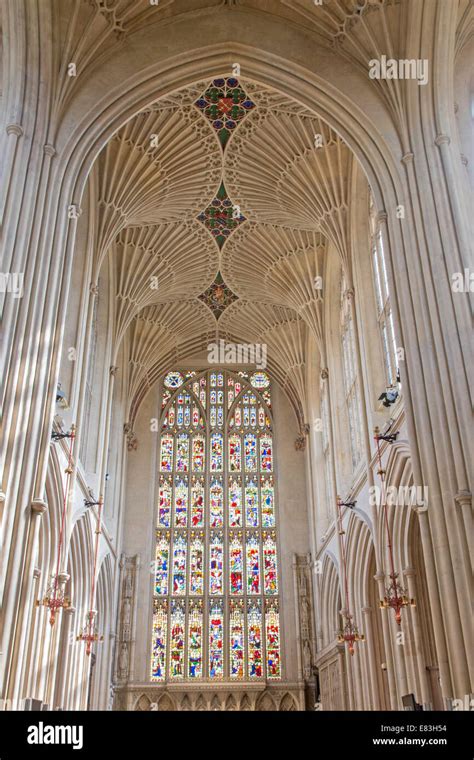 Fan Vaulting Over The Nave At Bath Abbey Bath Somerset England Uk