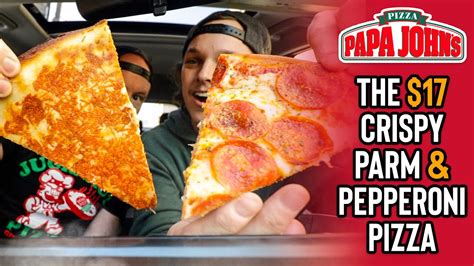 We Ate Papa John S 17 Crispy Parmesan Pizza With Pepperoni Youtube