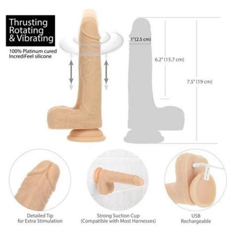 Naked Addiction Remote Control Rotating Thrusting Rechargeable 7 5