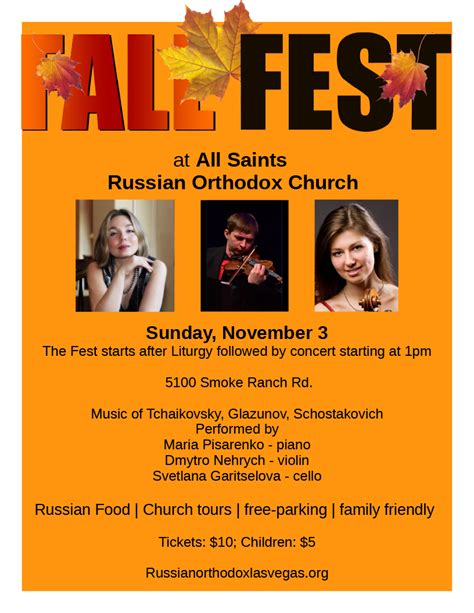 Fall Fest November 3rd 2019 All Saints Russian Orthodox Church
