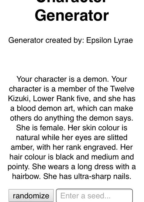 Demon Slayerkimetsu No Yaiba Character Generator Demon Slayer