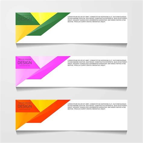 Free Vector Abstract Design Banner Web Template With Three Different