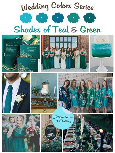 Shades Of Teal And Green Wedding Color Palette Robes By Silkandmore