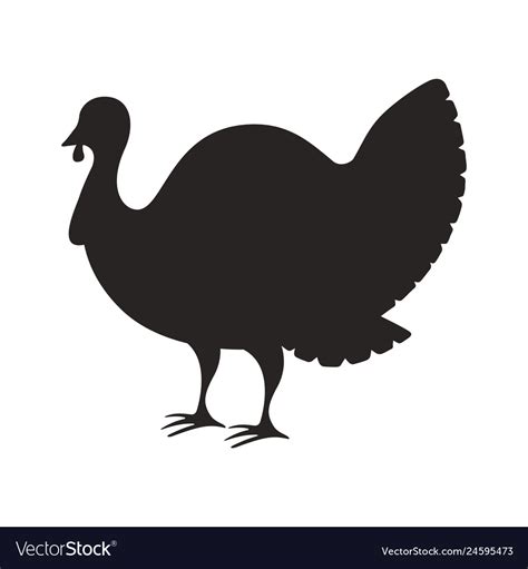 Silhouette Turkey On White Background Royalty Free Vector