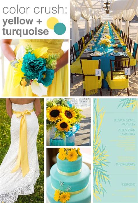 Color Crush Yellow And Turquoise Yellow Wedding Theme Wedding