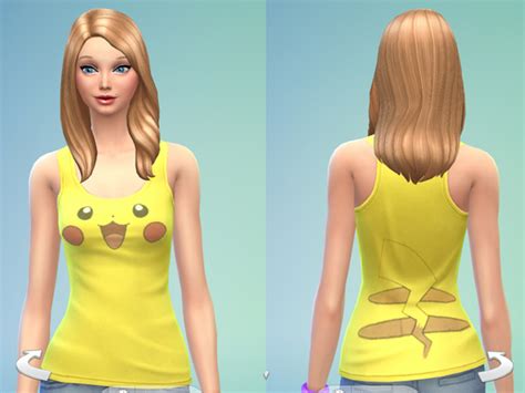 Cute Pikachu Top By Black Phoenix At The Sims Resource