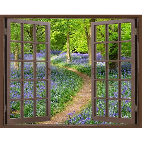 Window Wall Mural Forest Wall Mural Window Painting Window Frame