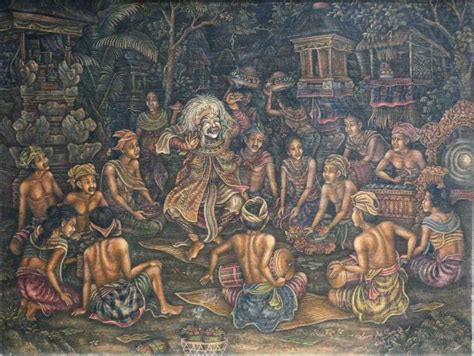Komang Adi Sutarja Upacara Topeng 60x80 Traditional Paintings
