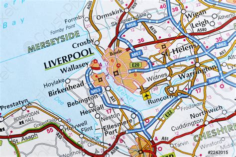 Liverpool City Road Map Area 2247015 