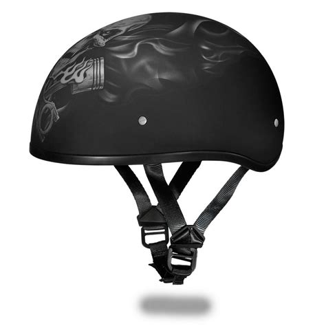 Daytona Helmets Skull Cap W Pistons Skull Dot Motorcycle Helmet D6 Ps
