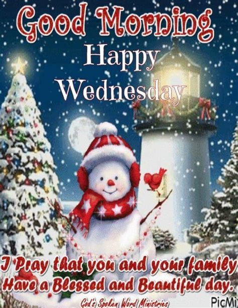 Winter Snowman Good Morning Happy Wednesday Quote Pictures Photos And
