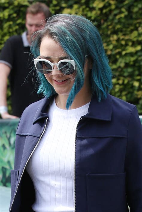 Maisie Williams With Blue Hair July 2016 Popsugar Beauty Photo 6