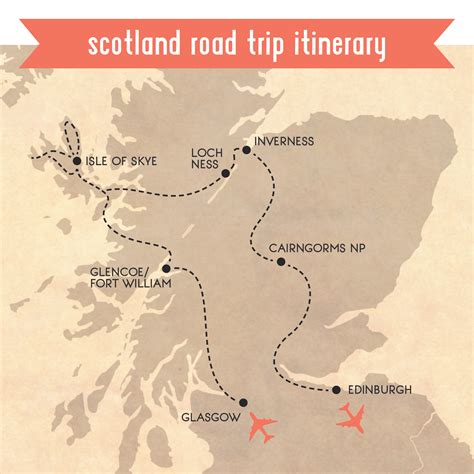 Scotland Road Trip Map A Globe Well Travelled