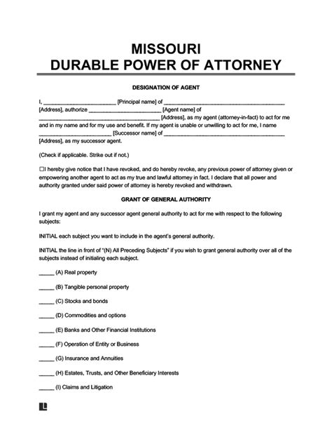 How To Sign Missouri Title With Power Of Attorney