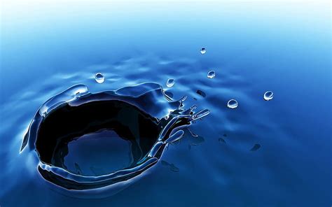 Water Blob Water Wet Droplet Blue Hd Wallpaper Peakpx