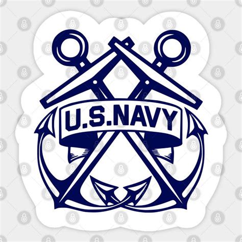 Us Navy Crossed Anchors In Blue Navy Sticker Teepublic Us