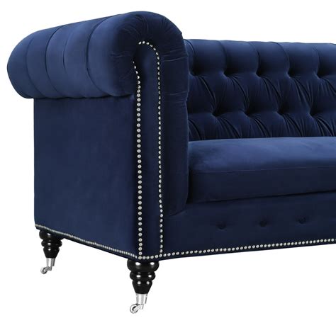 Hanny Navy Blue Velvet Sofa By Tov Furniture Furnitureland South
