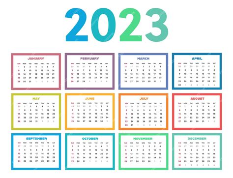 Calendario 2023 Excel Descargar