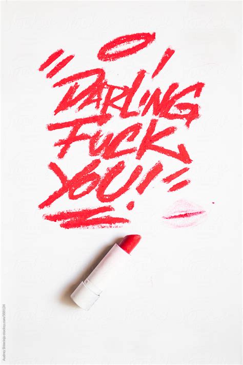 Darling Fuck You Message Written On White Background With Red