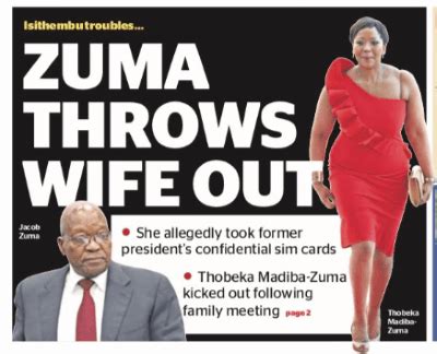 जुमा (zuma) के घर के बाहर उनके समर्थकों ने पुलिस को पूर्व दक्षिण अफ्रीकी राष्ट्रपति (former south african president) को गिरफ्तार करने से रोकने के लिए कई बार हवा में कुछ गोलियां चलाईं. Thobeka Madiba: Jacob Zuma throws wife out of Nkandla home ...