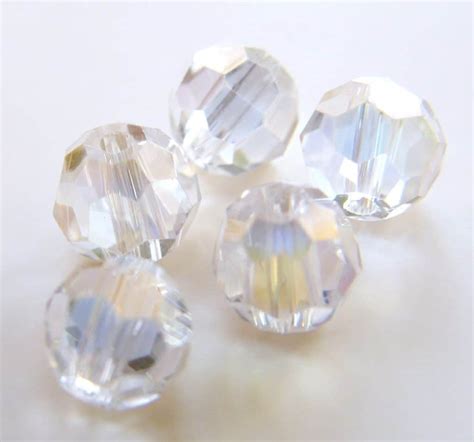 100pcs 6mm faceted round crystal beads clear ab beadsforewe