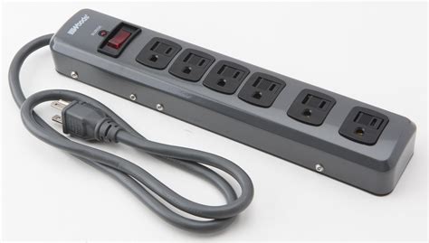 Woods 041552 6 Outlet Metal Surge Protector With 3 Foot Cord 750