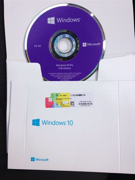 New Sealed Microsoft Windows 10 Professional 64 Bit Dvd With Product