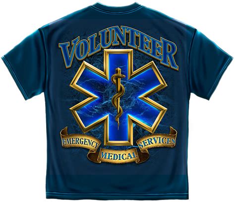 Ems Emt Volunteer Emergency Medical Services Blue Short Sleeve T