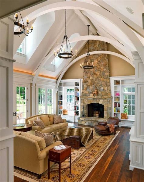 If your room is large or lacking in natural light, a single ceiling fixture may not be enough. Cathedral ceilings | Dream Home Ideas | Pinterest