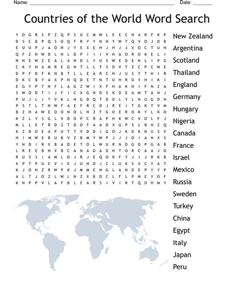 Countries Of The World Word Search Wordmint