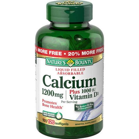 It concluded that the current evidence was insufficient to evaluate the benefits and harms. Nature's Bounty Calcium & Vitamin D Dietary Supplement ...