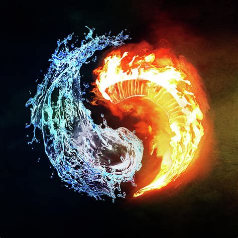 Water And Fire Yin And Yang Digital Art By Mihaela Pater Pixels