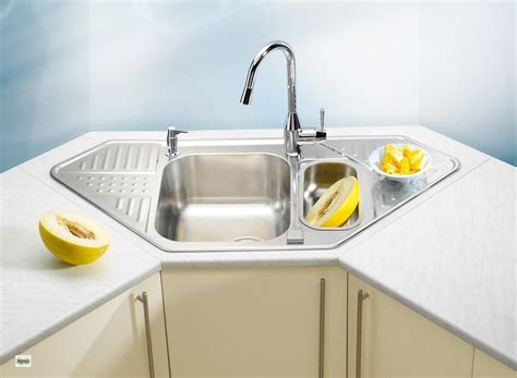 Corner Sink Stainless Steel Sink Unit Pixel 60 Kitchen Sink 1090x520