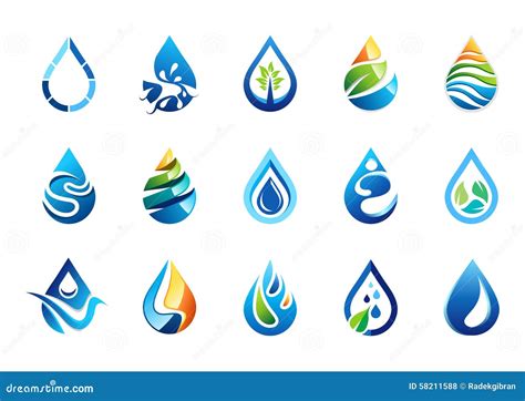Water Drop Logo Set Of Water Drops Symbol Icon Nature Drops Elements