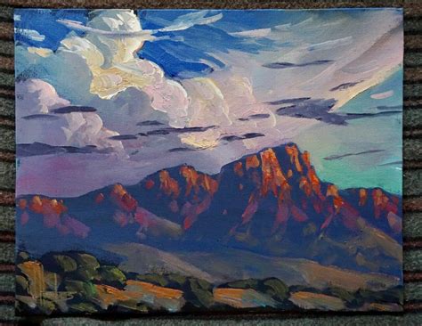Original William Hawkins Landscape Painting Southwestern Clouds