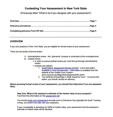 Free 5 Tax Assessment Samples In Pdf