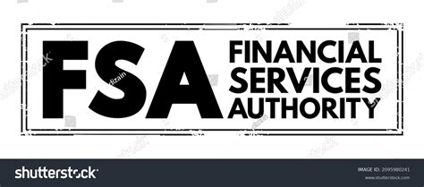 Fsa Financial Services Authority Acronym Text Stock Vector Royalty