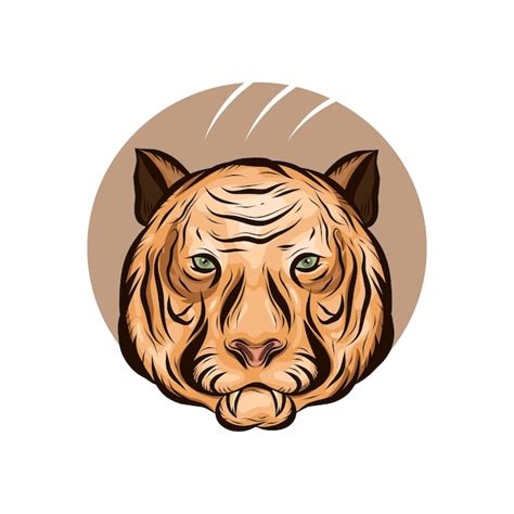 Diseño de logotipo de mascota de cara de tigre Vector Premium