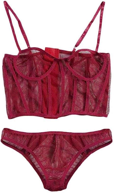 Sexy Red Lingerielingerie Sexy Bra Set Women S Plus Size Lace Sling Lace Underwear Set Thong