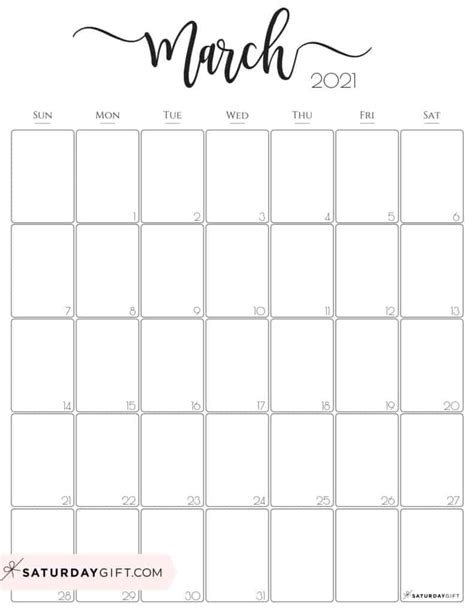 Free Printable March 2021 Calendar With Holidays Pdf Goimages Mega