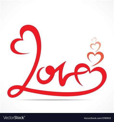 Creative Typography Of Love Design Royalty Free Vector Image