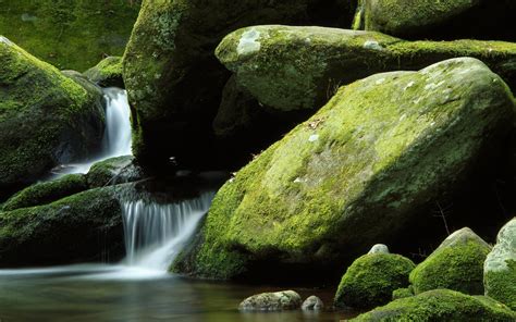 Waterfall Stones Long Exposure P Landscape Rock Stream Moss