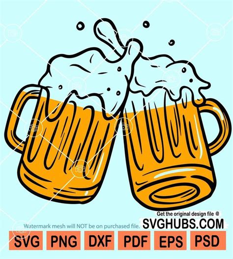Beer Mugs Cheers Svg Beers Cheers Svg Beer Vector Beer Clipart Beer