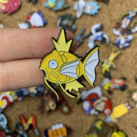 Shiny Magikarp Pokemon Custom Enamel Pin Pin Badges Retro Etsy