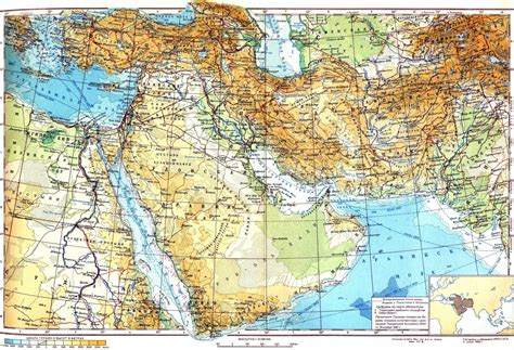 Ближний Восток на карте показать на политической карте крупно со странами