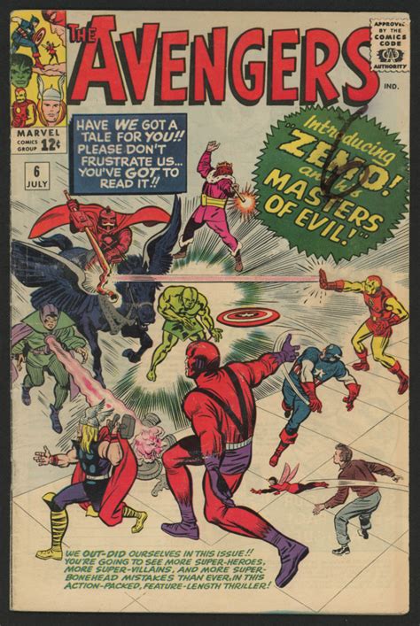 1964 The Avengers Issue 6 Marvel Comic Book Pristine Auction
