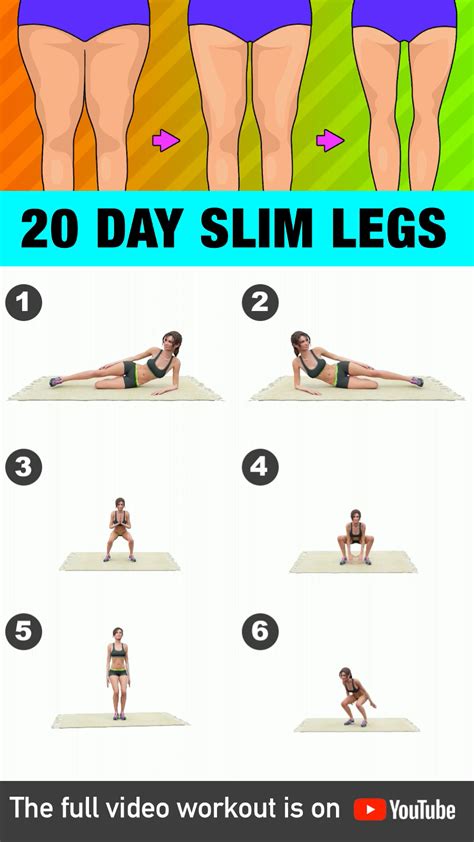 20 Day Slim Legs Workout | Workout videos, Slim legs workout, Gym workout for beginners