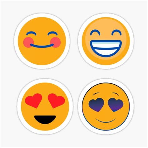 Happy Emojisheart Emojiscrapbook4 Pcs Emojis Sticker For Sale By