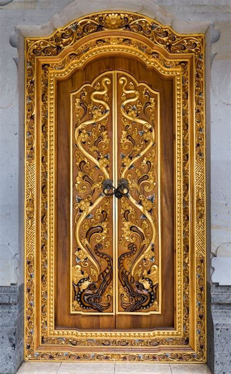 Balinese Carving Door In Batuan Temple Bali Stock Photo Image Of